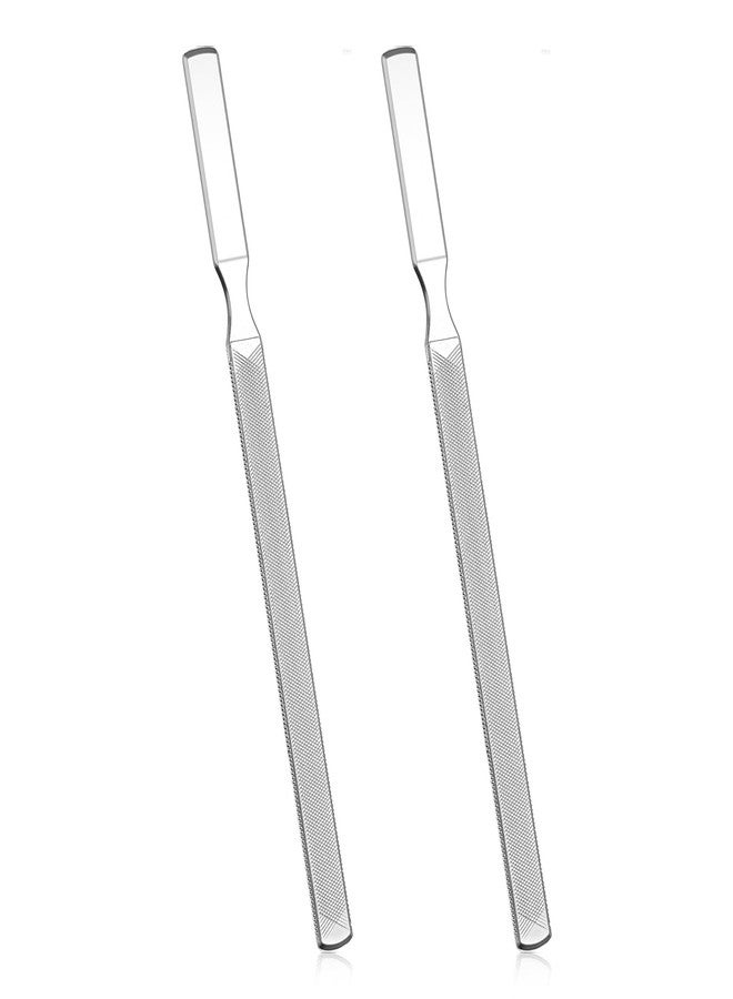 Alrhso 2Pcs Thick Toenail File for Men Stainless Steel Naill Files Toe File for Thick Nails Heavy Duty Toe Nails Filer Metal Toenail Files for Men Women, Manicure Pedicure Tool, 7” Long - Image 1